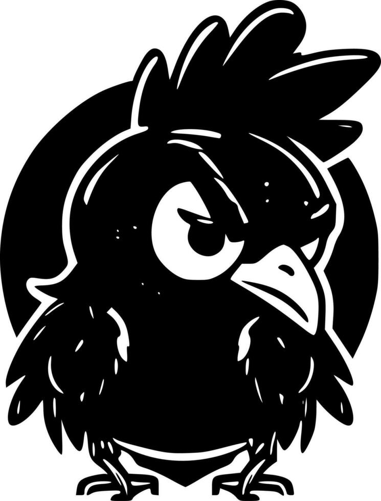 pollo, negro y blanco vector ilustración