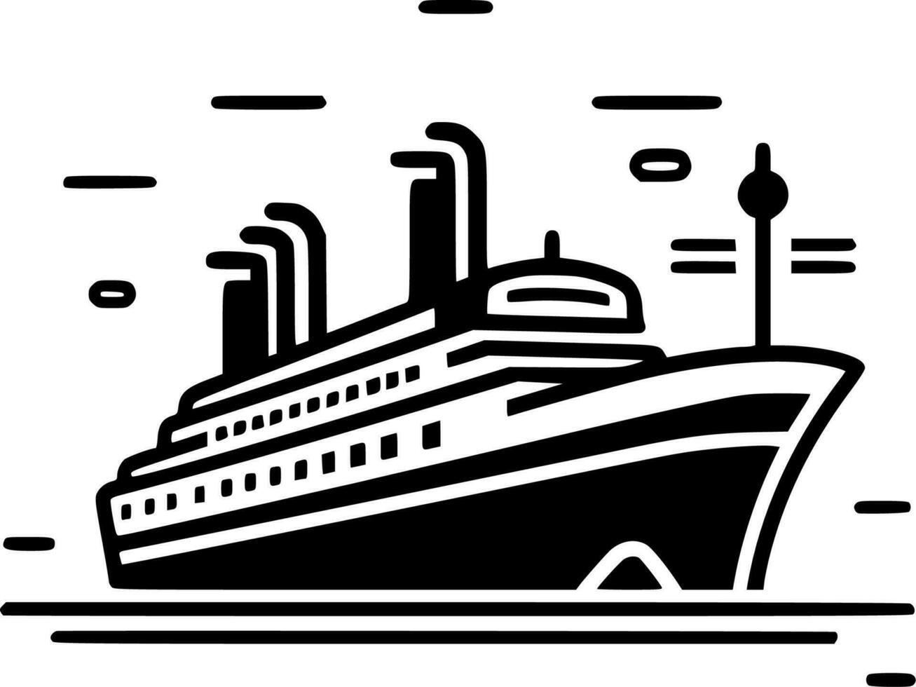 Cruise, Black and White Vector illustration