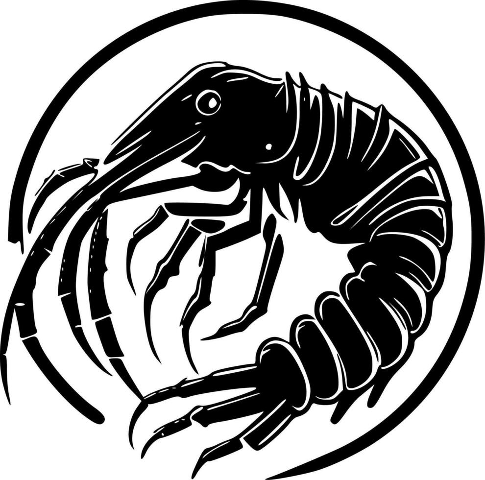 Crawfish - Black and White Isolated Icon - Vector illustration