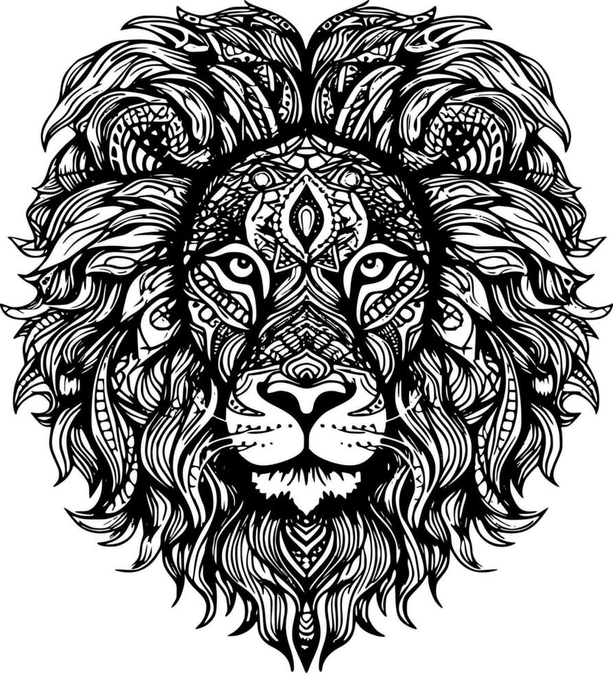 Lion, Minimalist and Simple Silhouette - Vector illustration