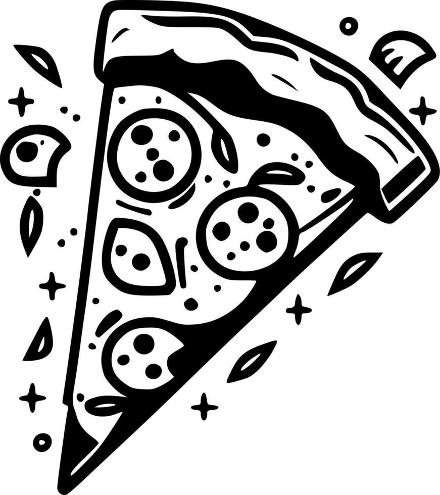 Pizza - minimalista y plano logo - vector ilustración