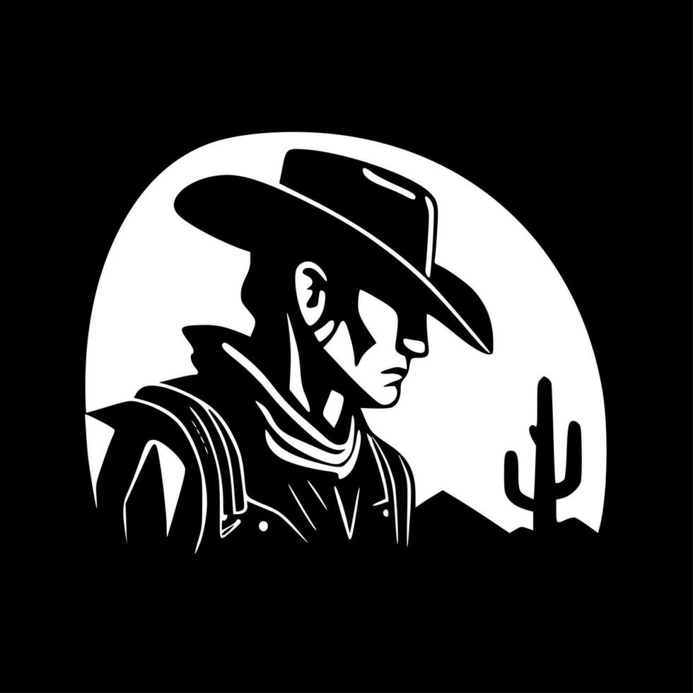 Western, Black and White Vector illustration