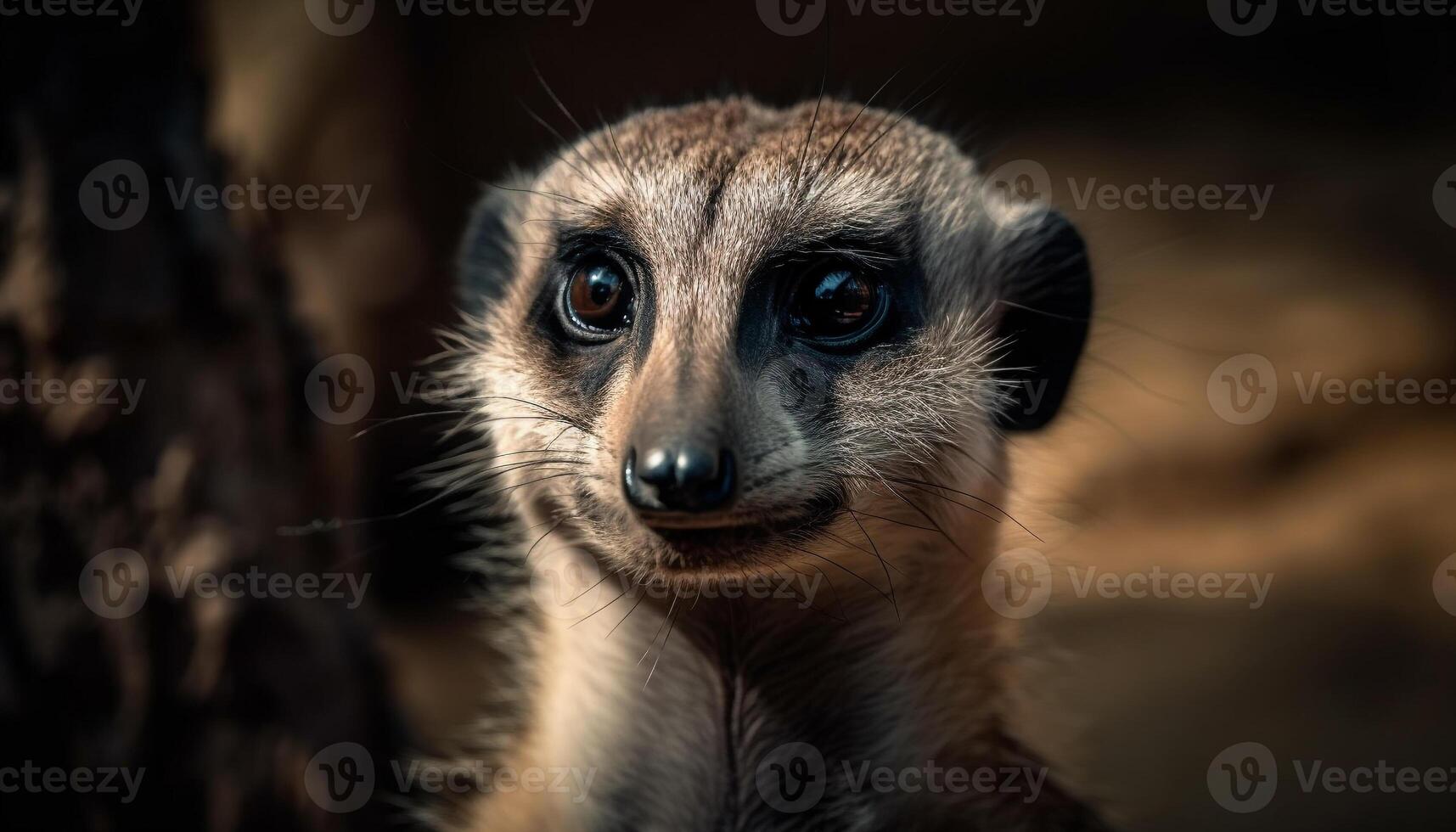 Lemur portrait Cute primate staring at camera generated by AI photo