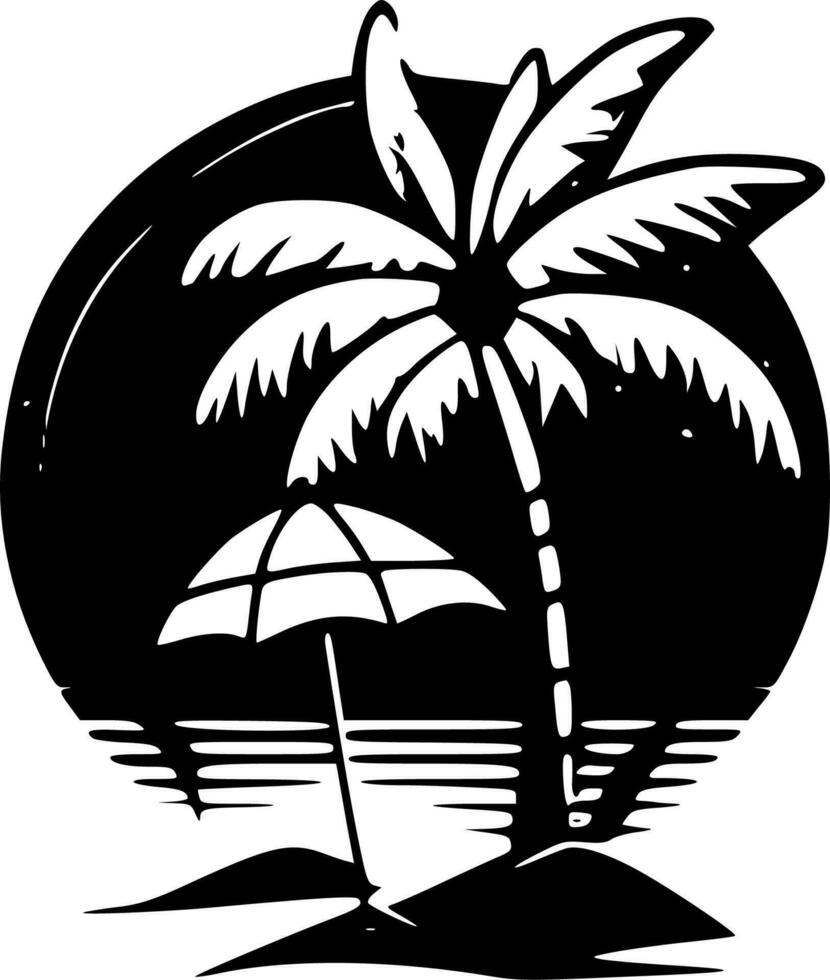 Summer, Black and White Vector illustration