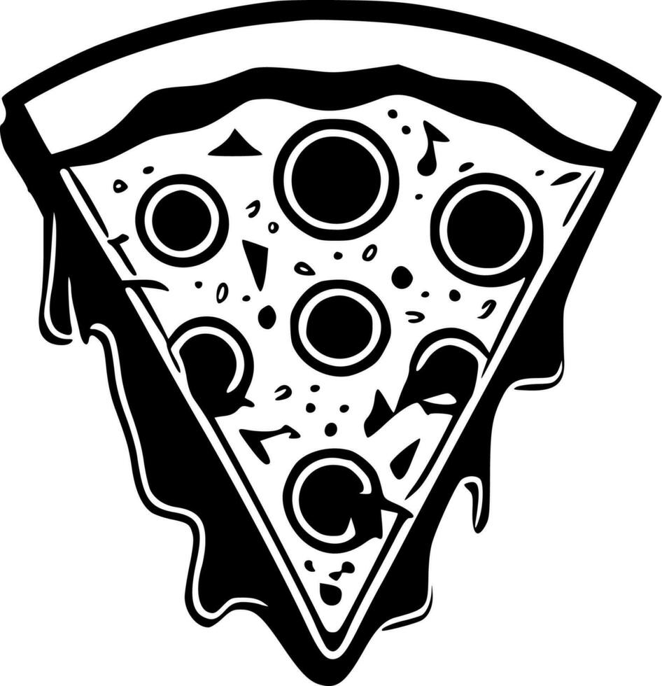 Pizza - Black and White Isolated Icon - Vector illustration