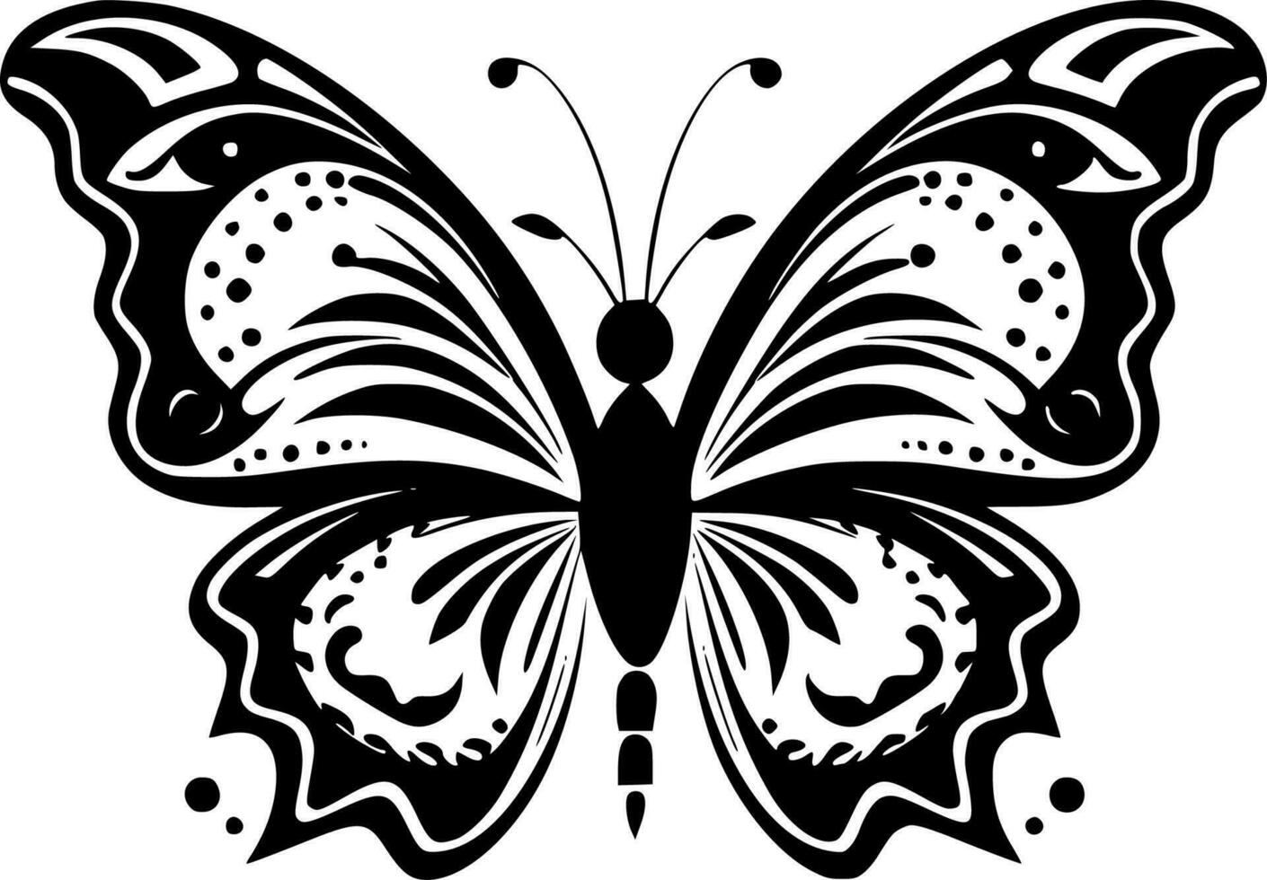 Butterflies, Minimalist and Simple Silhouette - Vector illustration