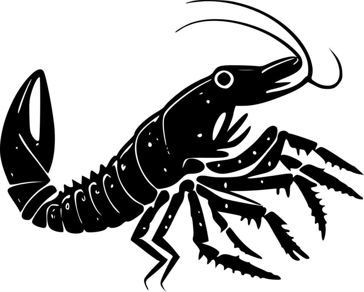 Crawfish, Minimalist and Simple Silhouette - Vector illustration