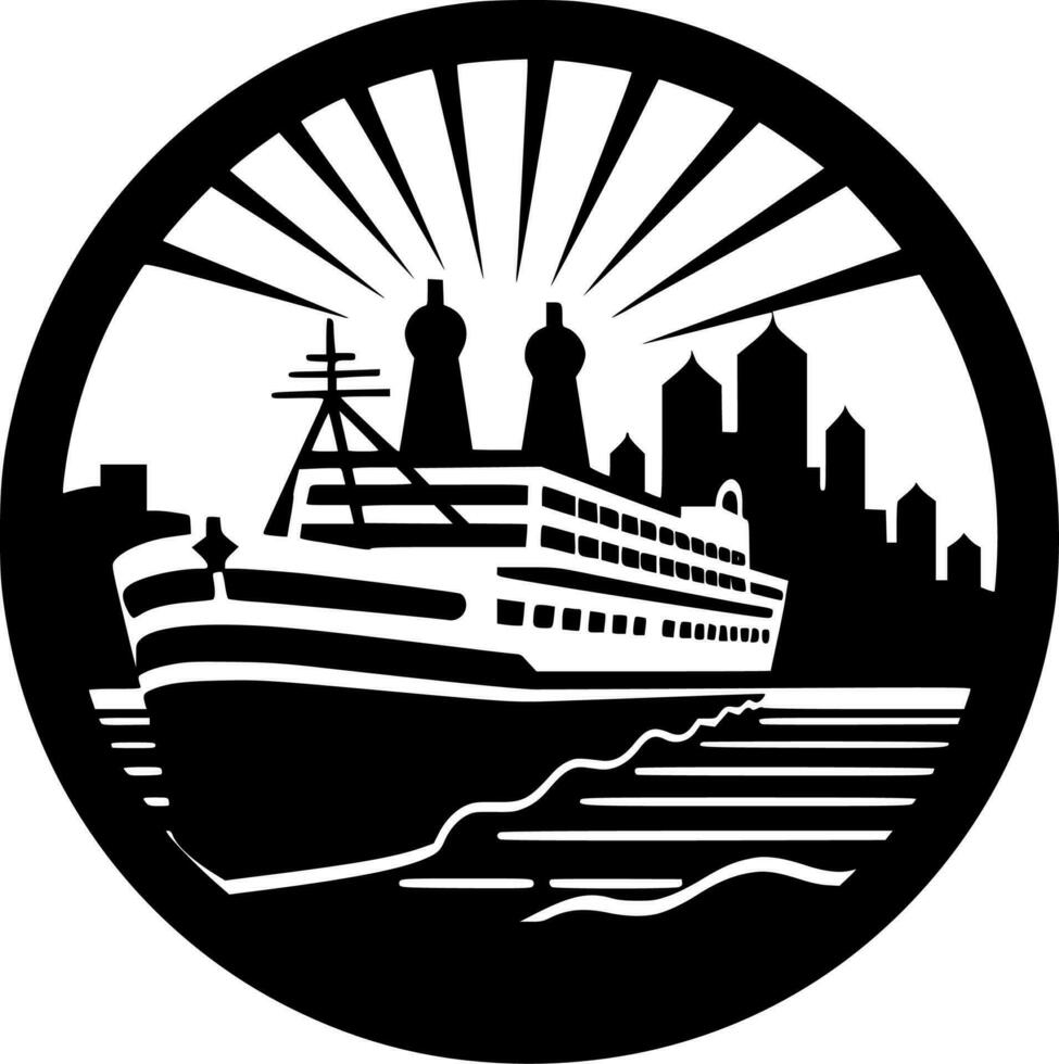 Cruise, Minimalist and Simple Silhouette - Vector illustration