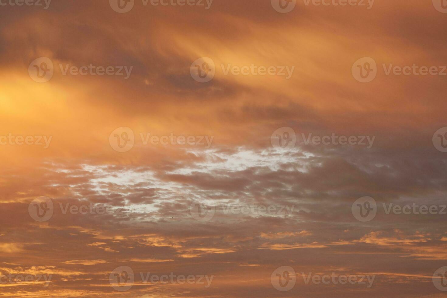 colorful red, blue, and yellow sky in the evening in a rural area in Thailand, when the sun has set, is a panoramic view of the warmth. Hot, hot and scary photo