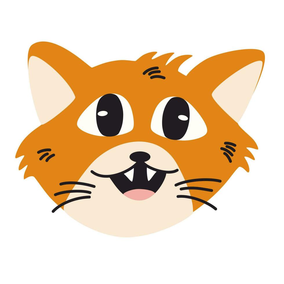 gracioso jengibre gato bozal. gracioso simpático Doméstico animal, mascota. infantil vector plano ilustración aislado en el blanco antecedentes.