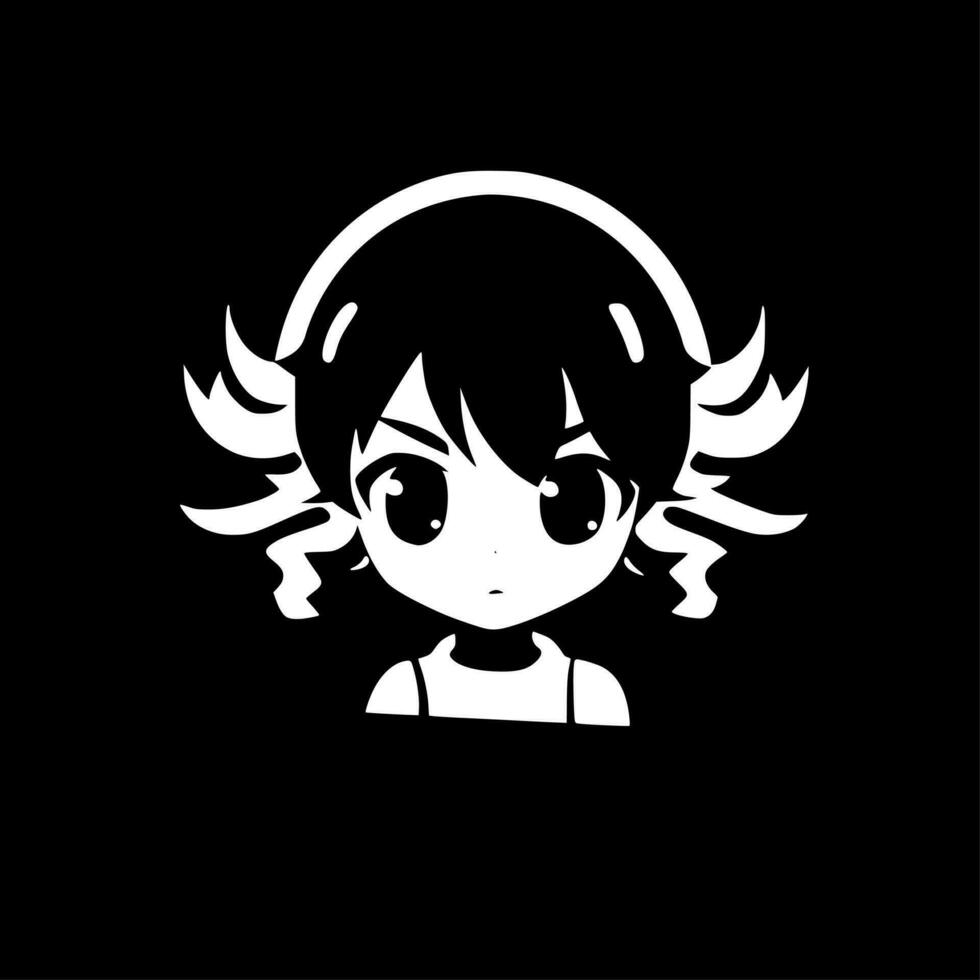 Anime, Black and White Vector illustration