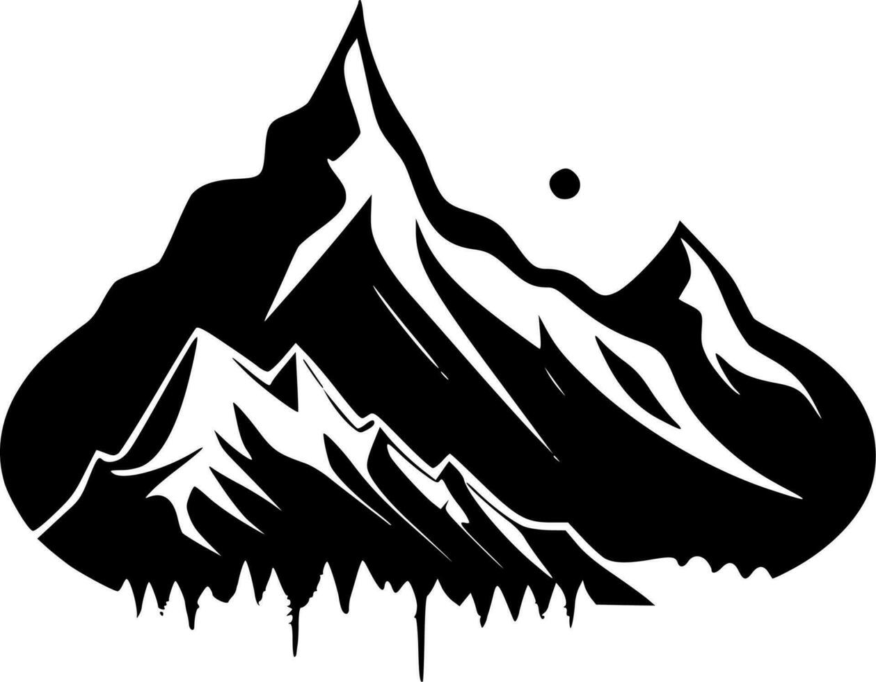 Mountains, Black and White Vector illustration