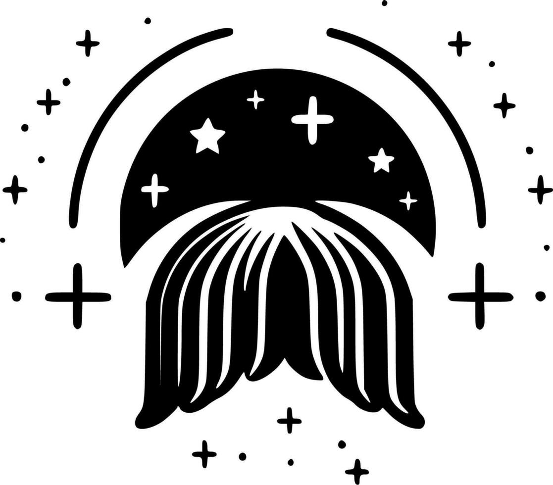 Celestial, Black and White Vector illustration