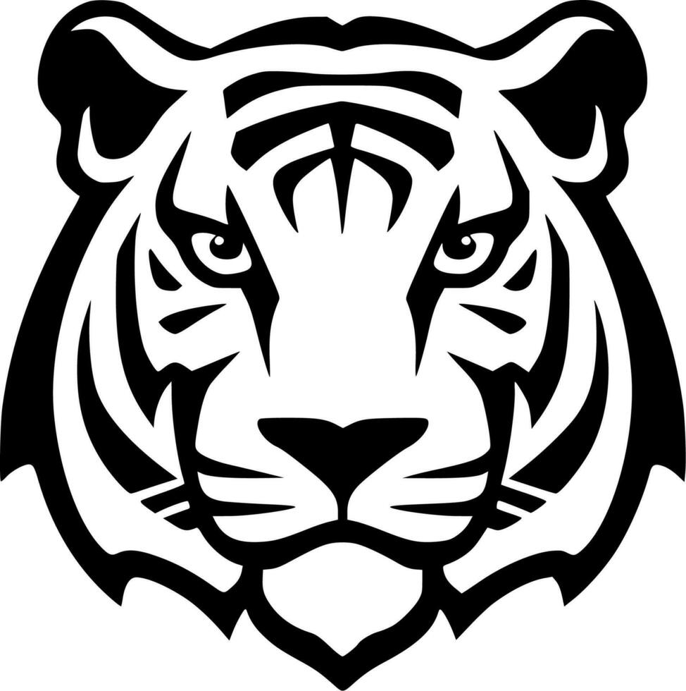 Tiger, Black and White Vector illustration