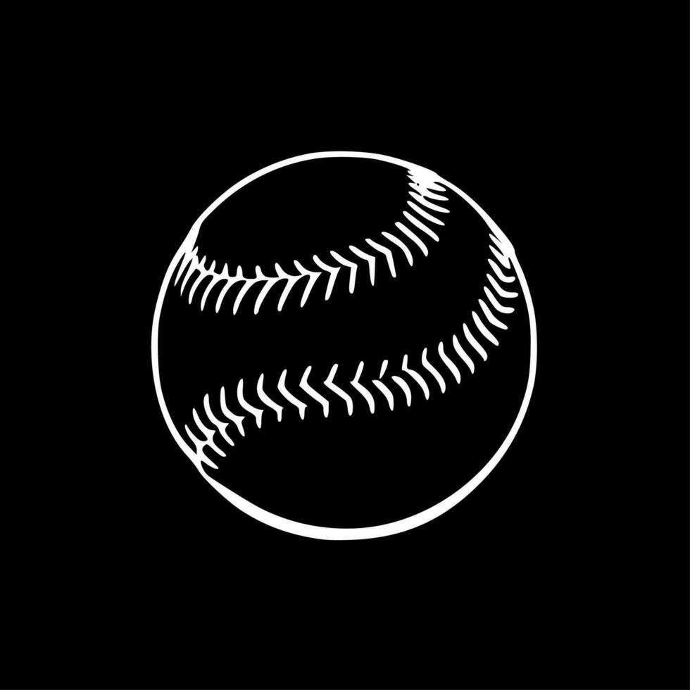 Baseball, Black and White Vector illustration
