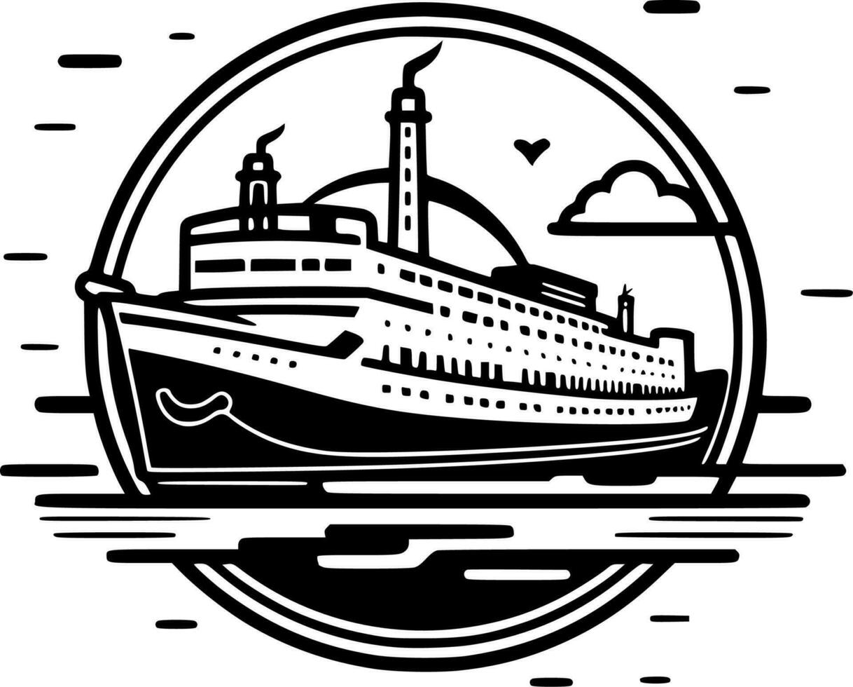 Cruise, Minimalist and Simple Silhouette - Vector illustration