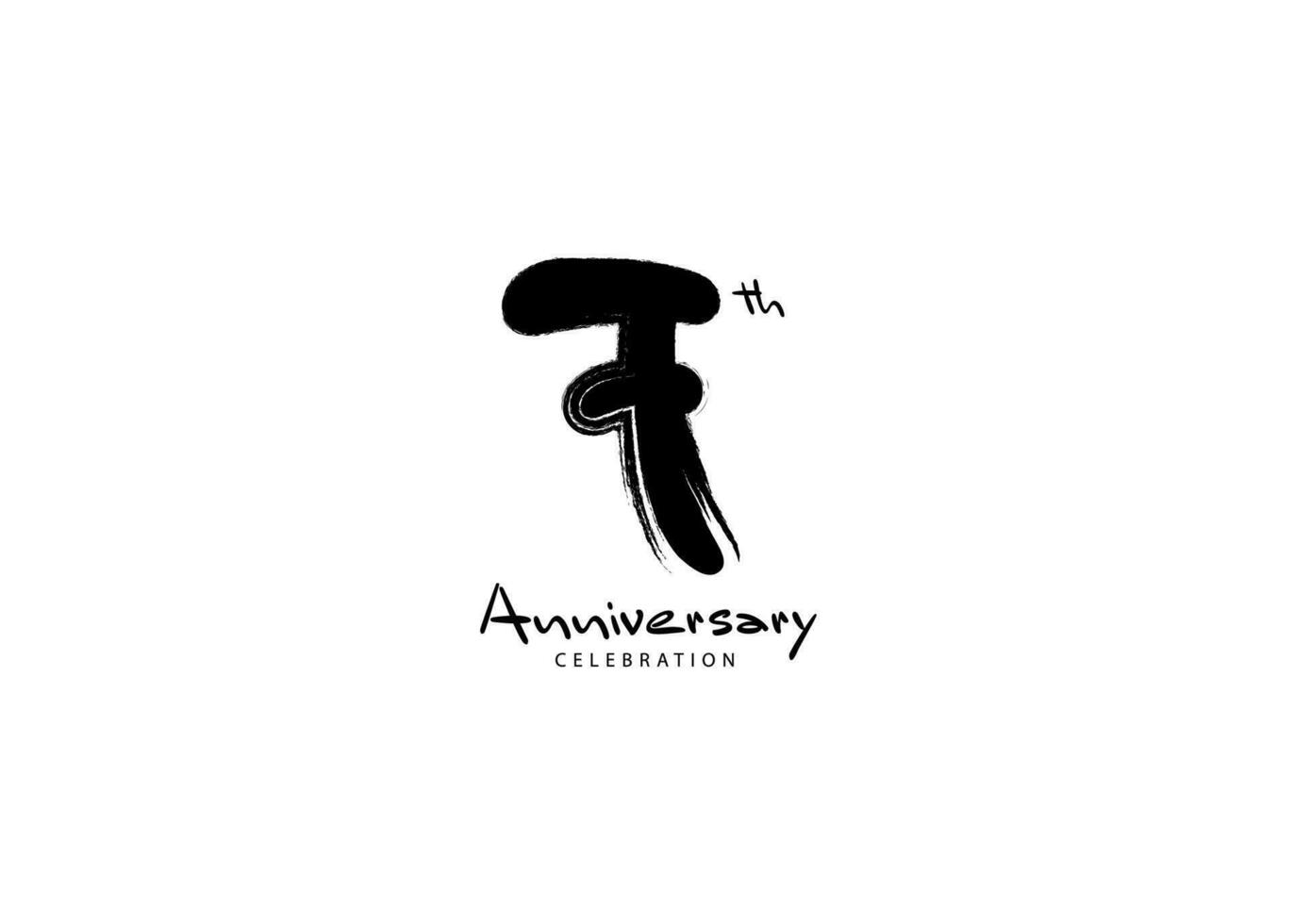 7 7 años aniversario celebracion logo negro Cepillo de pintura vector, 7 7 número logo diseño, 7mo cumpleaños logo, contento aniversario, vector aniversario para celebracion, póster, invitación tarjeta