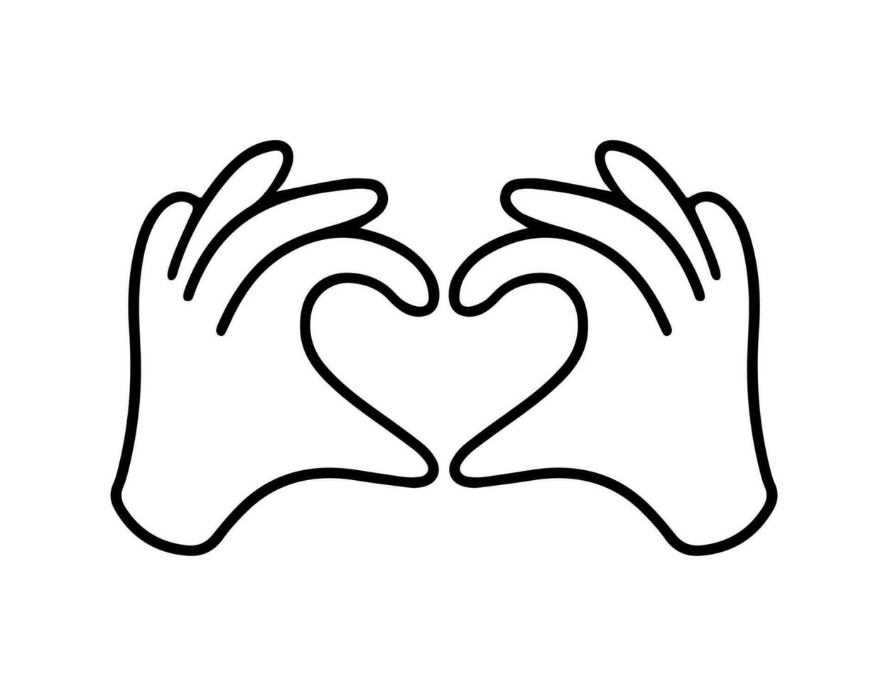 Hands making or formatting a heart symbol icon. I love you heart sign. vector
