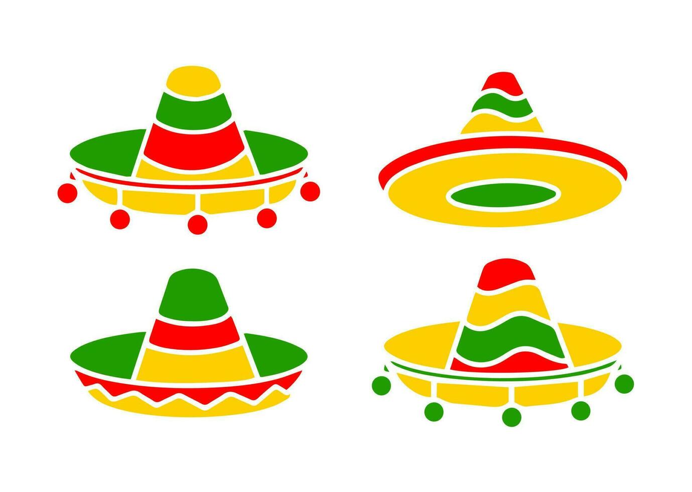 Mexican sombrero with ornament design on top. vector