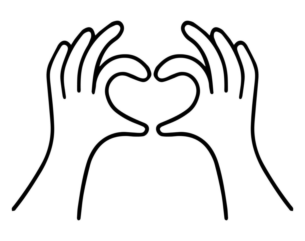 Hands making or formatting a heart symbol icon. I love you heart sign. vector