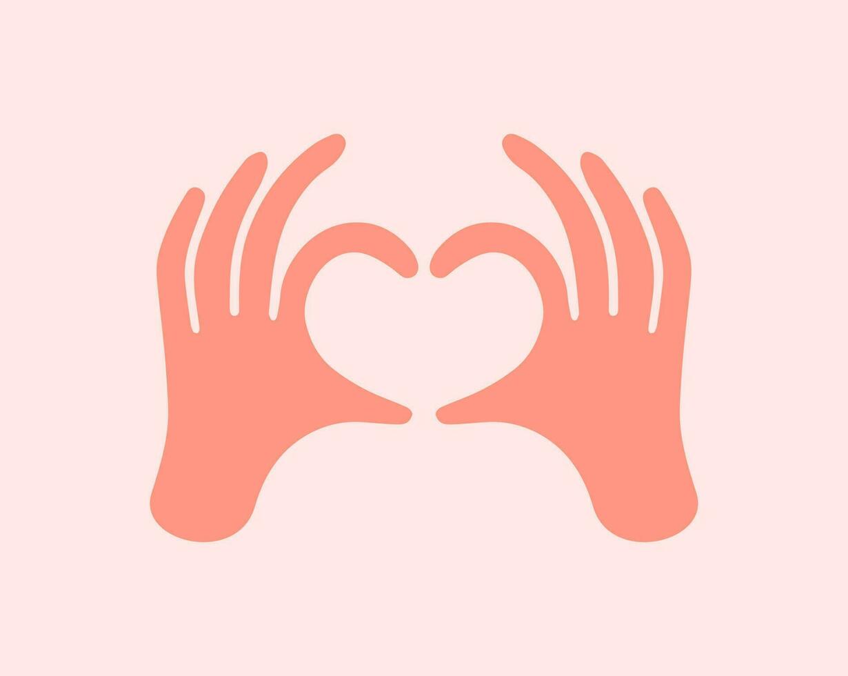 manos haciendo o formateo un corazón símbolo icono. yo amor usted corazón signo. vector