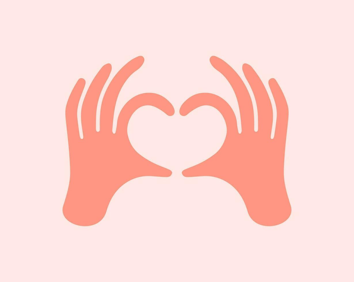 Hands making or formatting a heart symbol icon. I love you heart sign. vector