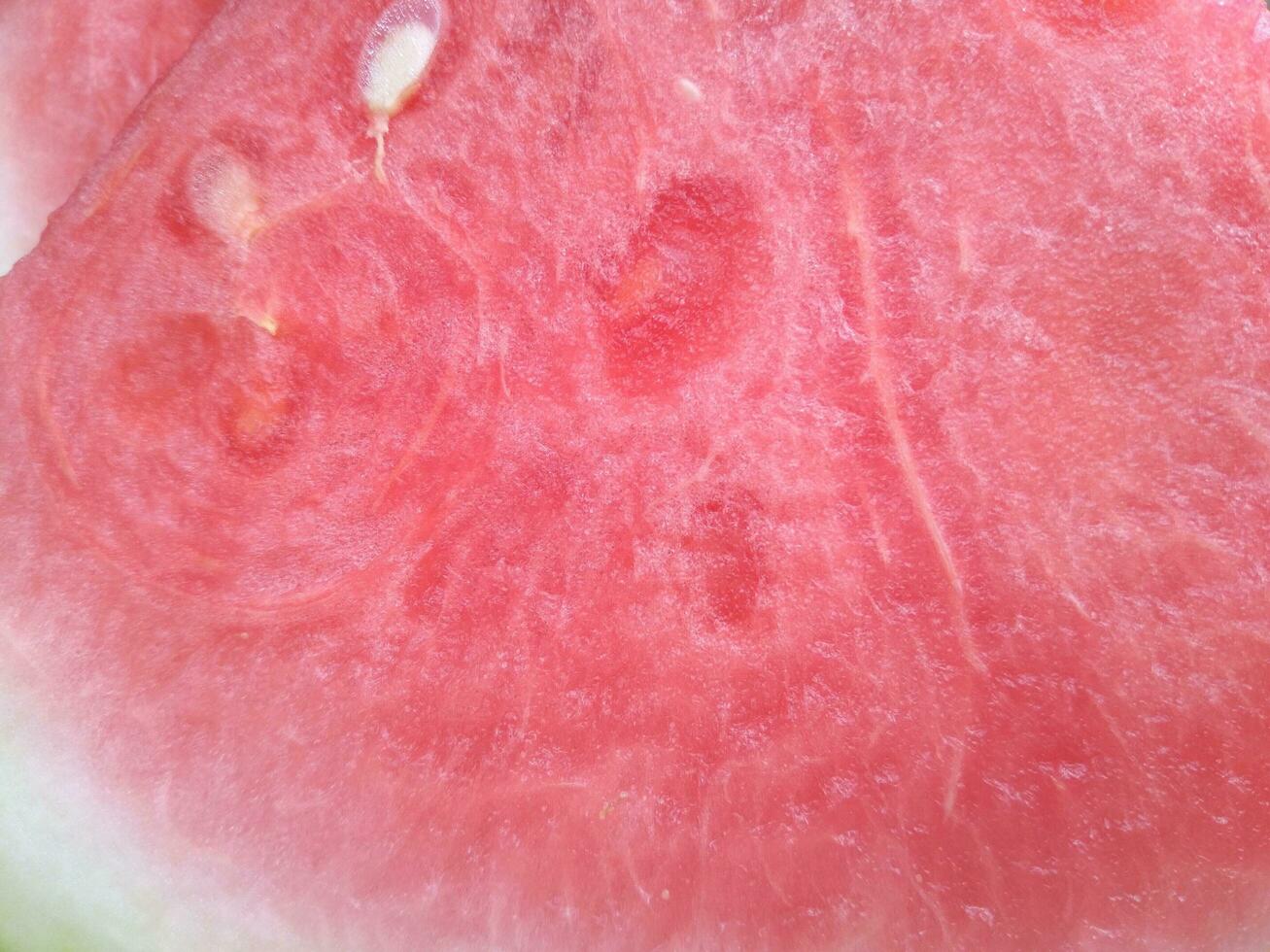 close up inside of watermelon, red surface with white seeds have copy space for put text photo