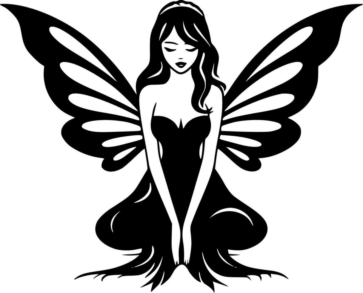 Fairy, Minimalist and Simple Silhouette - Vector illustration