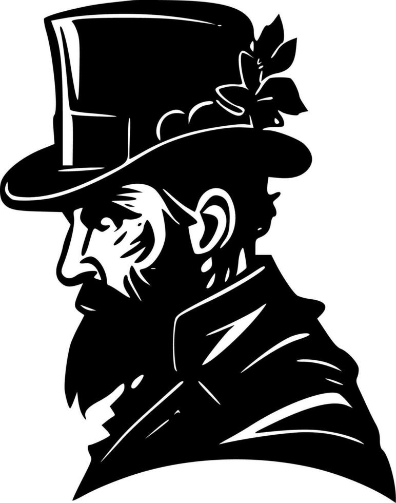 Irish, Black and White Vector illustration