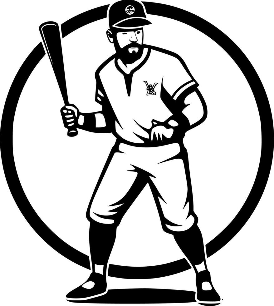 Baseball - Minimalist and Flat Logo - Vector illustration