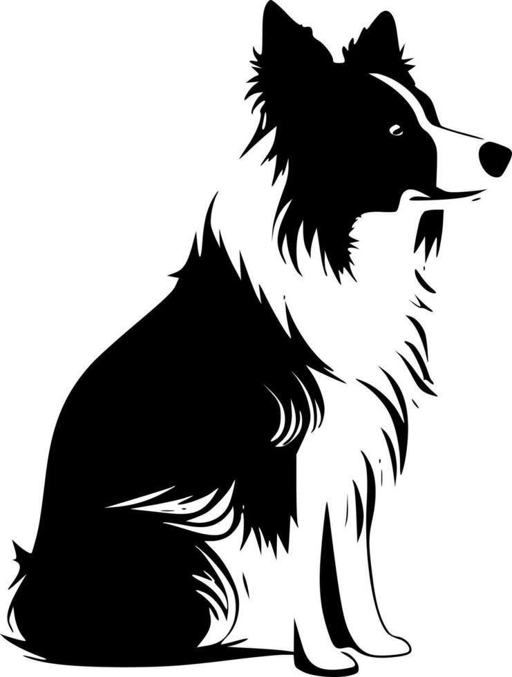 Border Collie, Minimalist and Simple Silhouette - Vector illustration