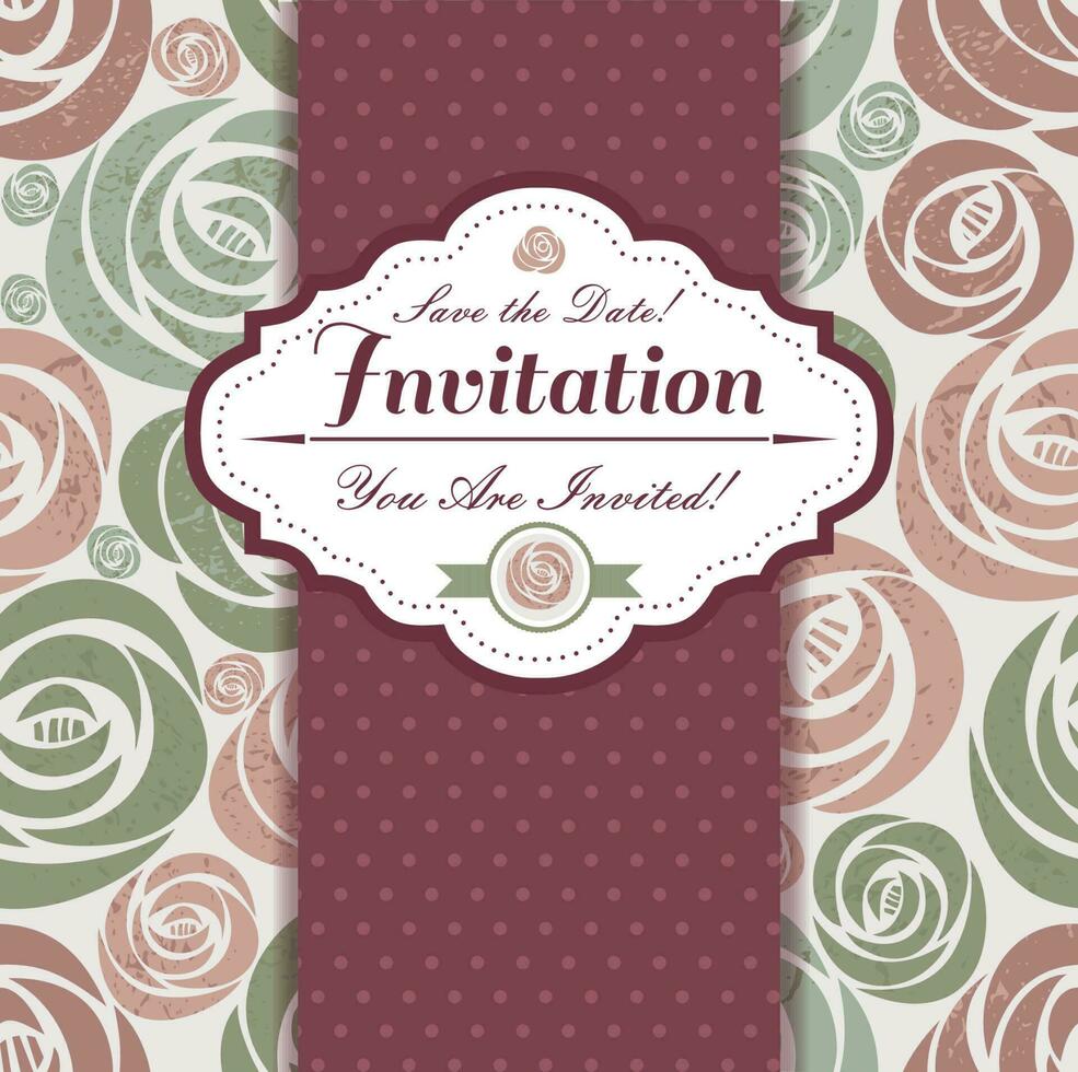 Wedding invitation card vector