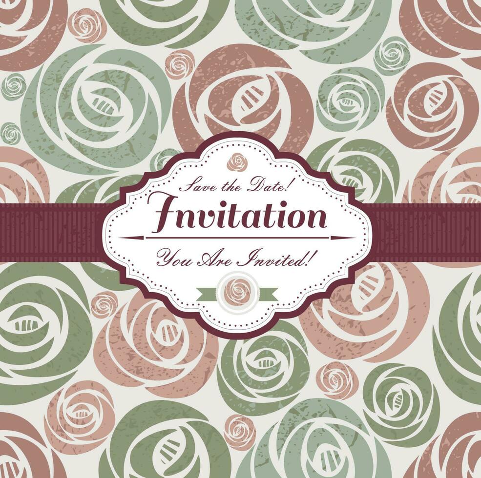 Wedding invitation card vector