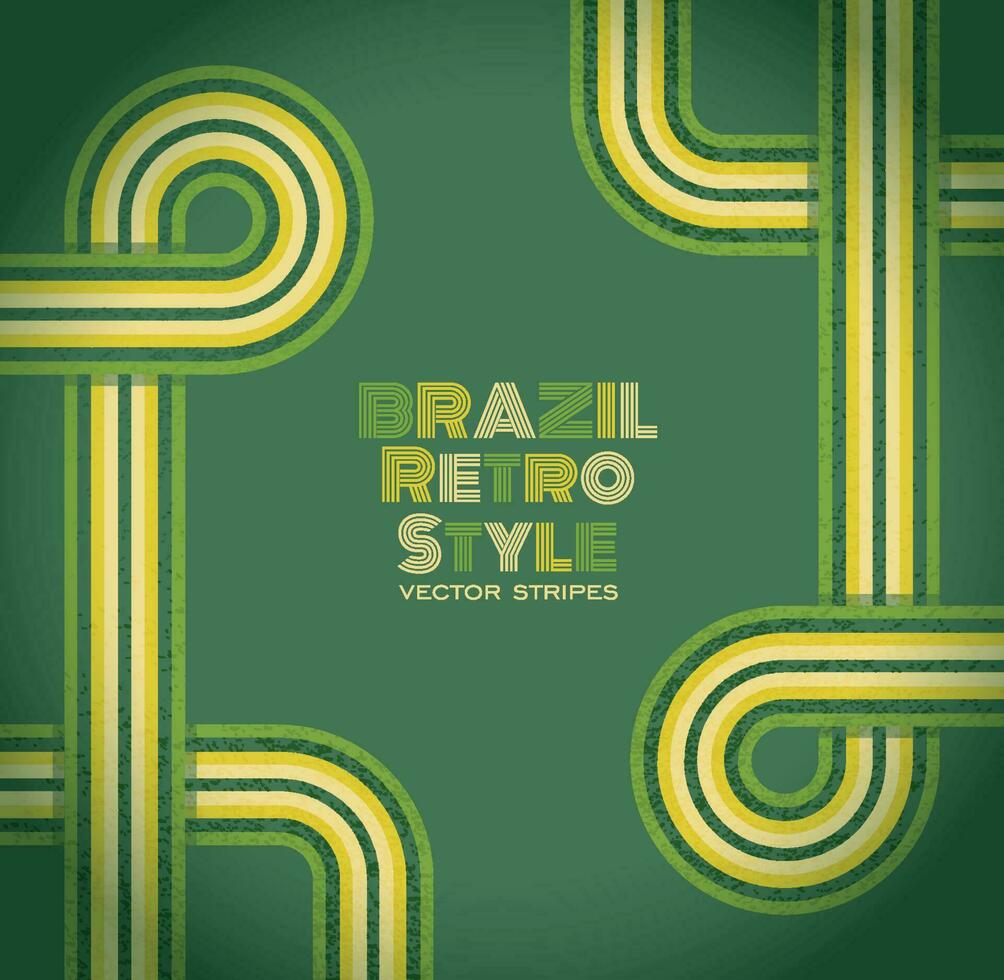 Retro stripes in Brazil color. vector