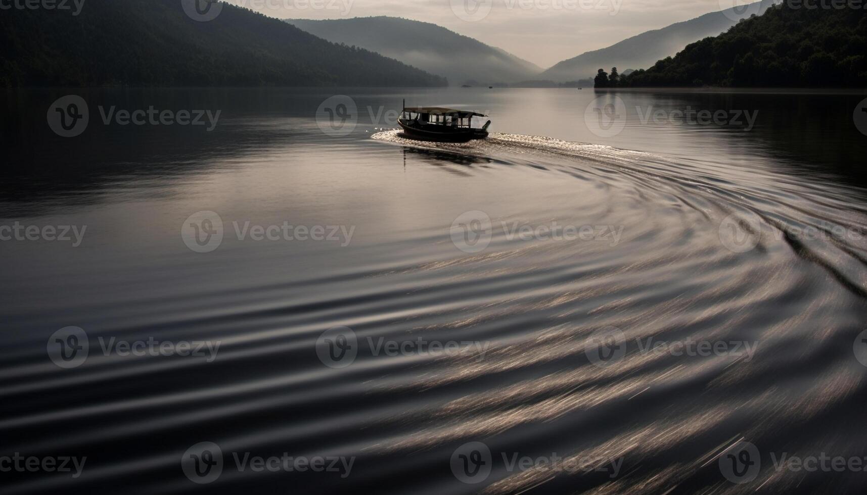 navegación yate se desliza en tranquilo azul aguas generado por ai foto