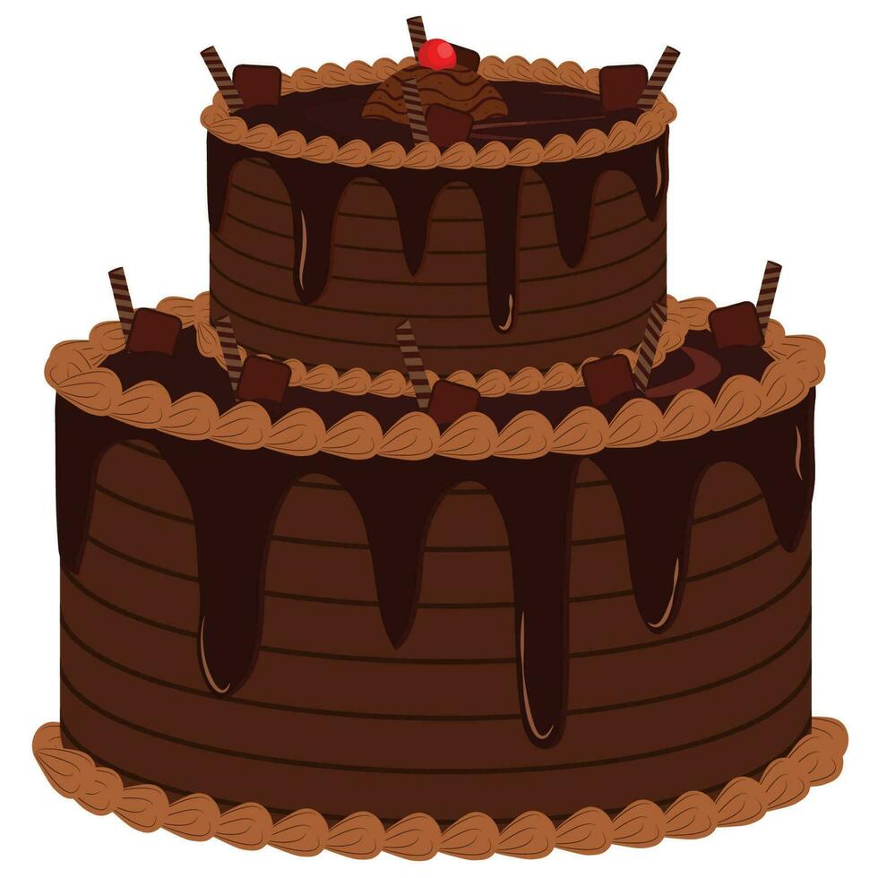 Chocolate Cake Vector Illustration