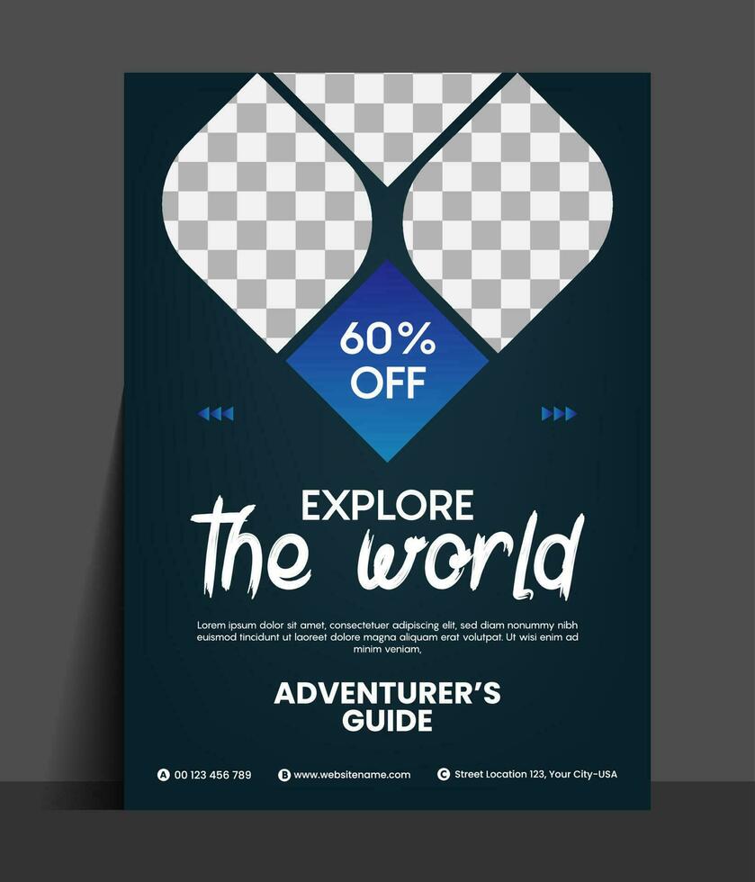 Travel tour flyer design template free vector