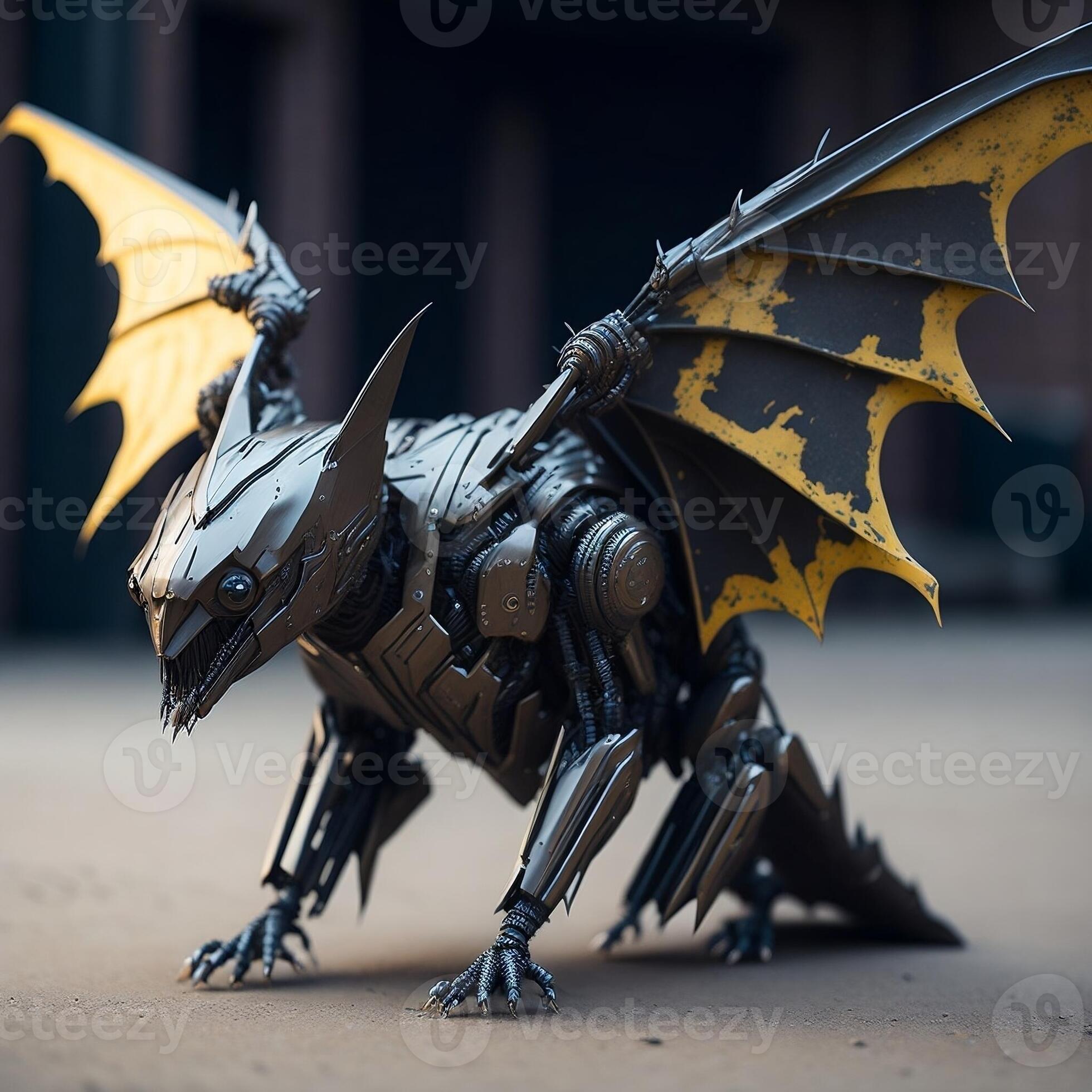 Artificial bat robot with metallic body, Bat robot. 24568207