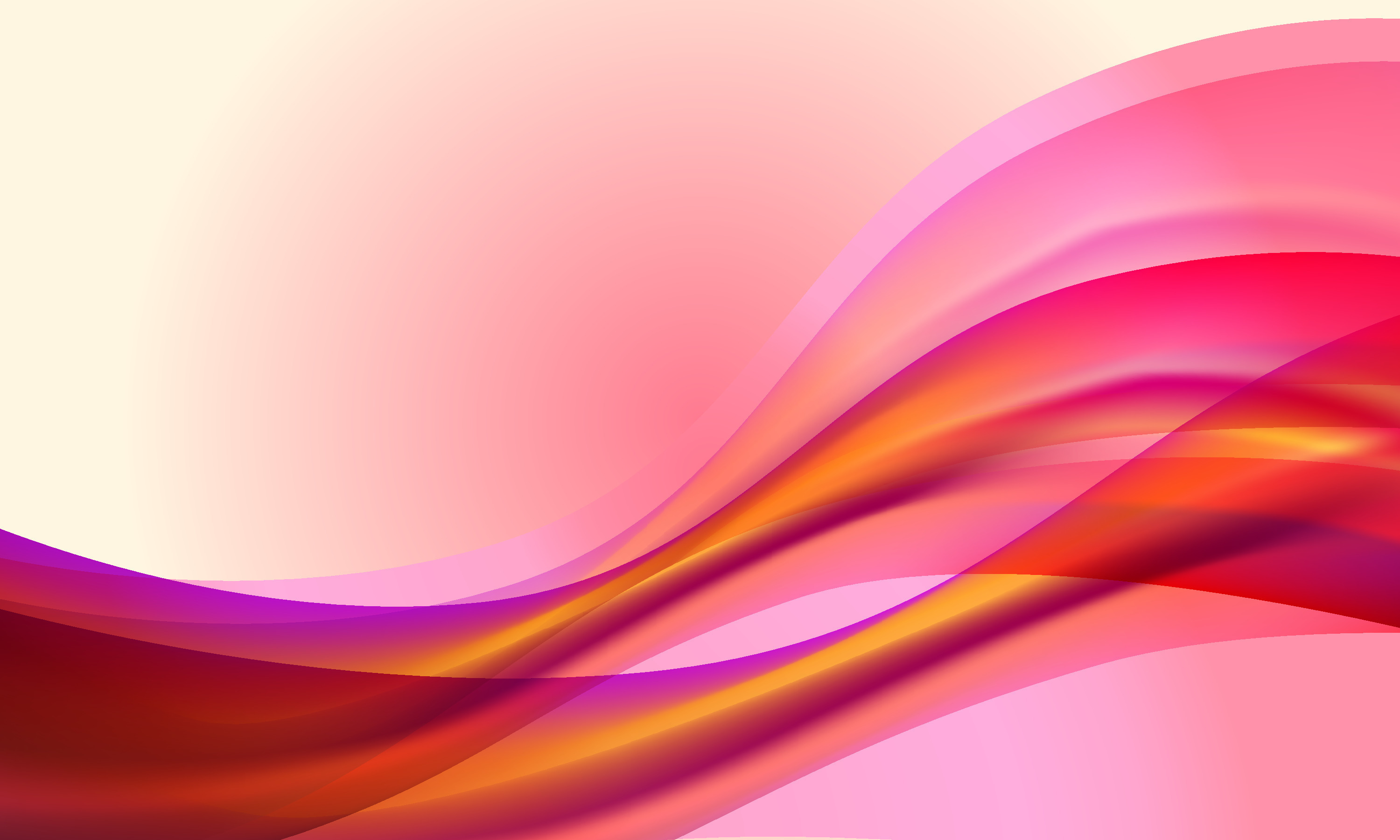abstract background with smooth wavy lines in pink and orange colors
