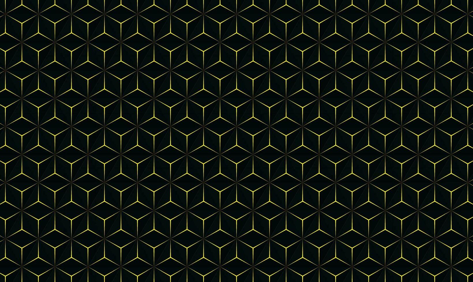 Abstract geometric pattern with lines, 3D pattern seamless vector background. Black and Gold texture