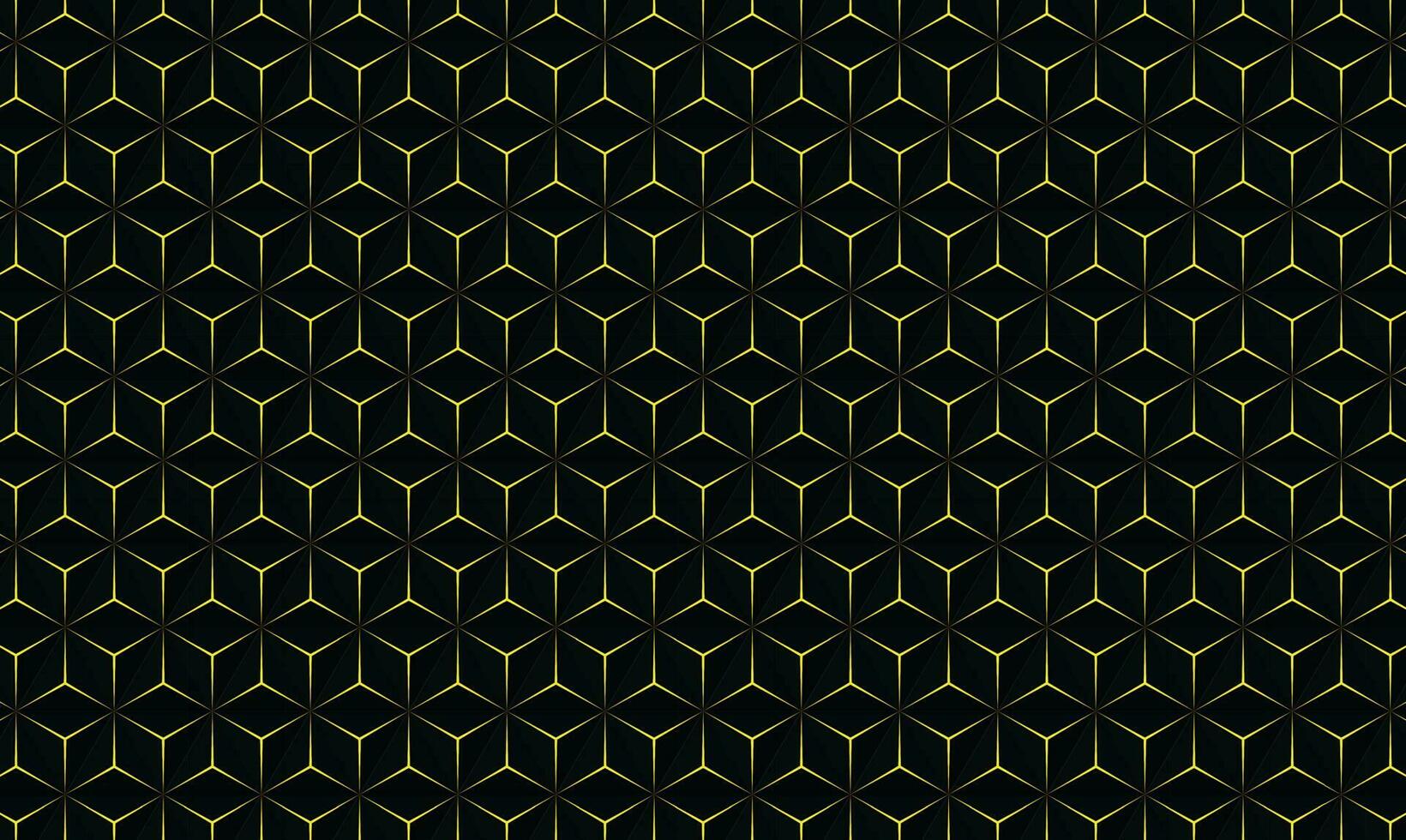 Abstract geometric pattern with lines, 3D pattern seamless vector background. Black and Gold texture