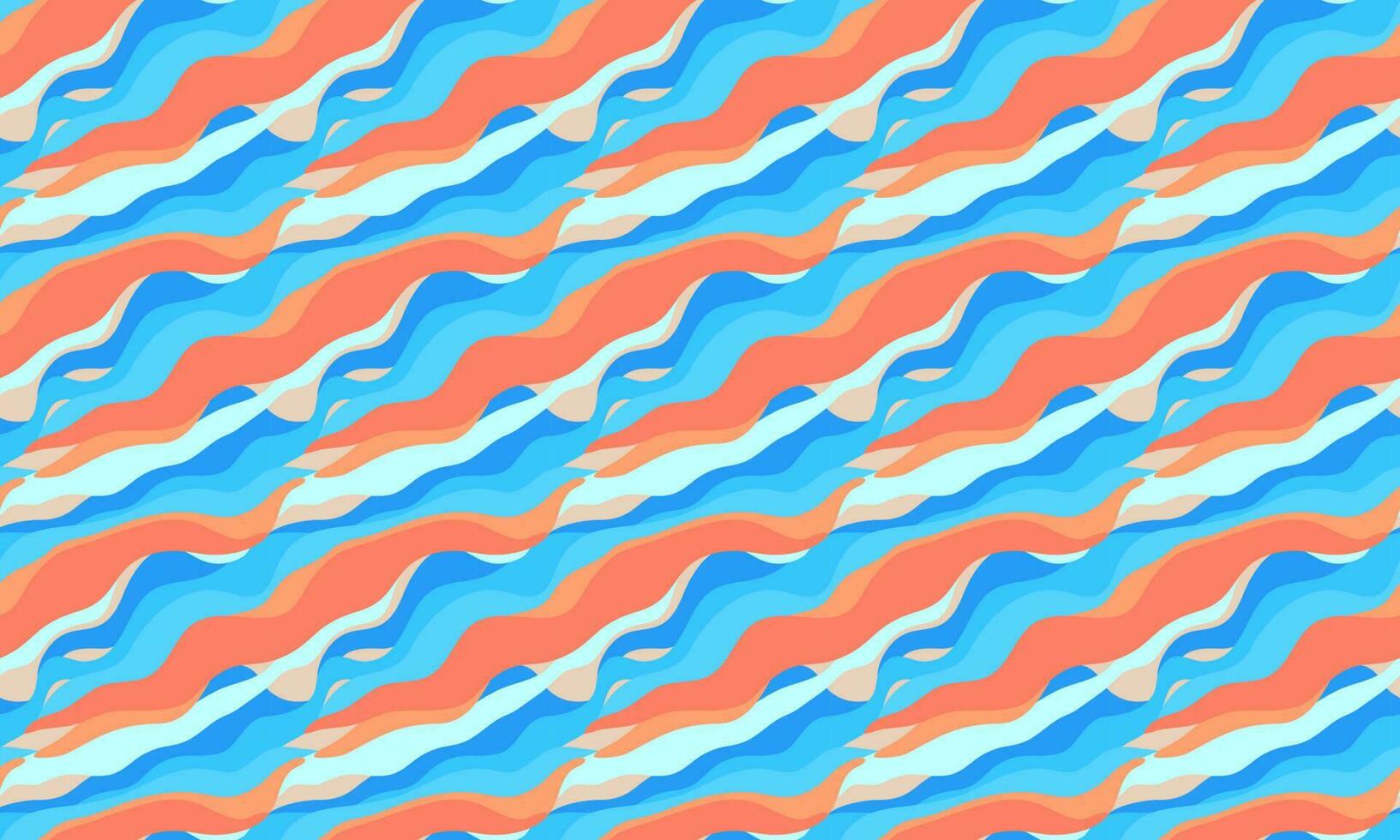 Blue Orange Seamless Wave Pattern vector