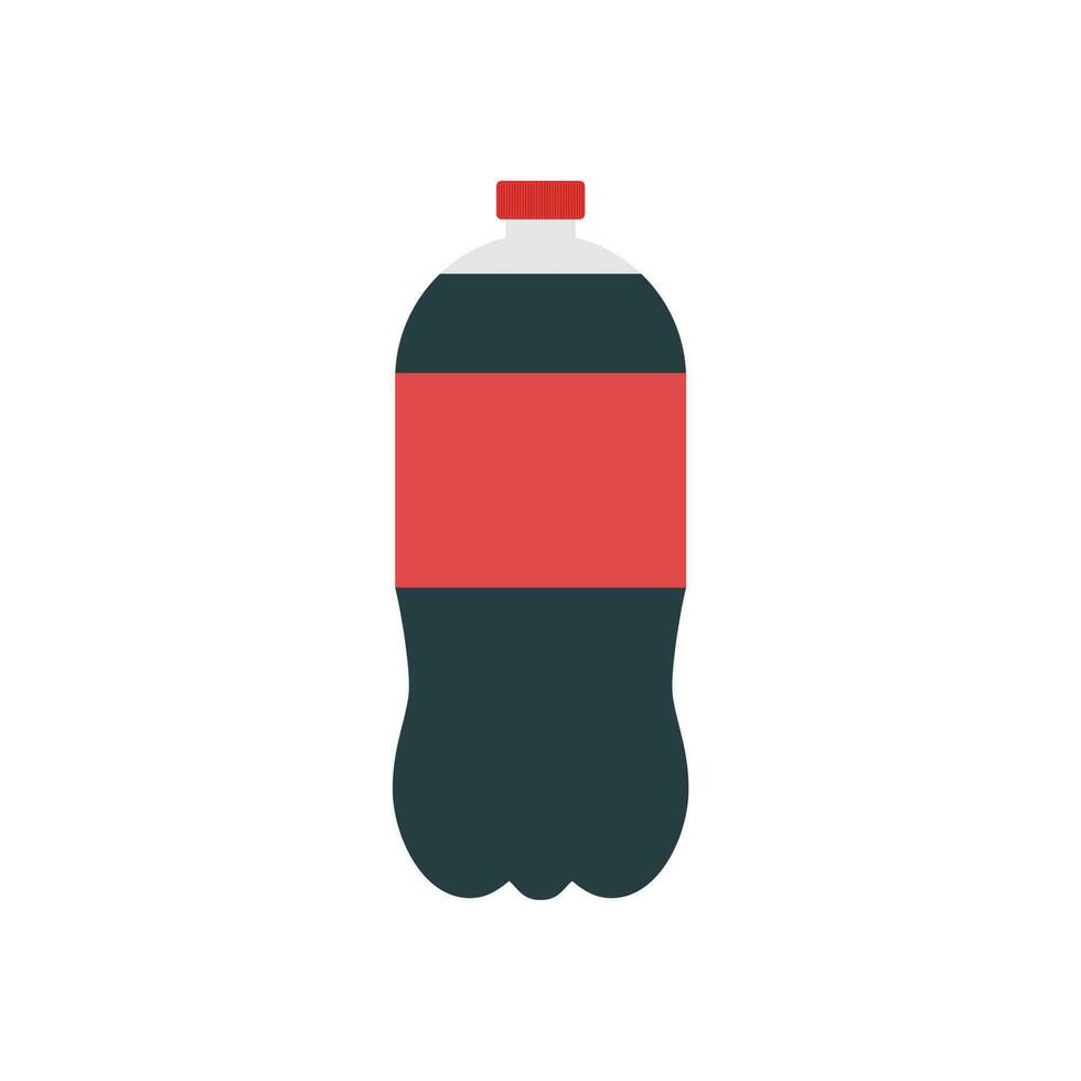 botella de soda plano diseño vector ilustración. suave bebida icono