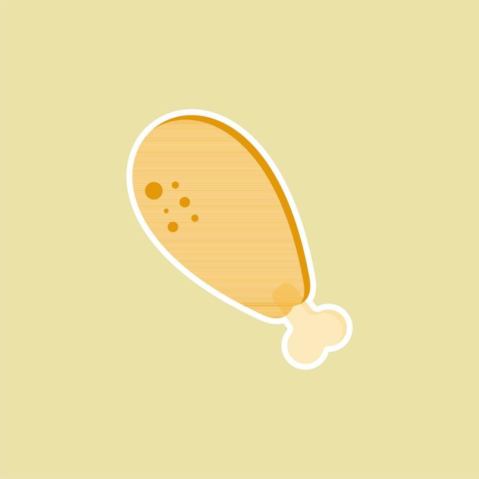 fried chicken leg or chicken drum flat design vector illustration. fast food symbol
