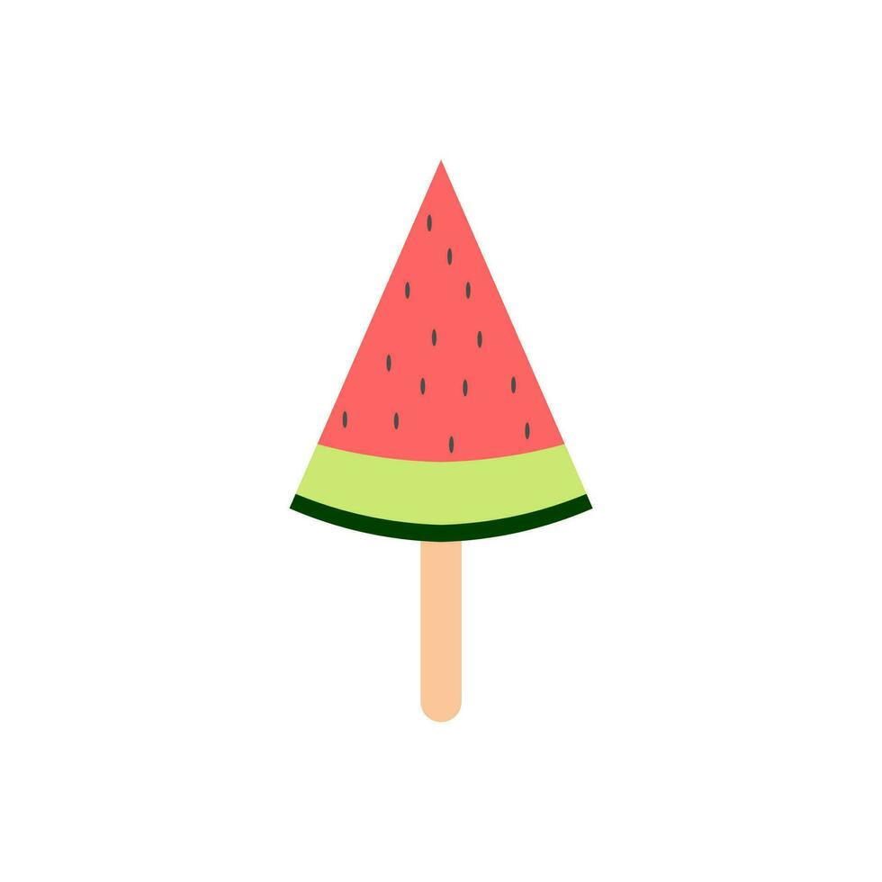 watermelon ice cream stick flat design vector illustration