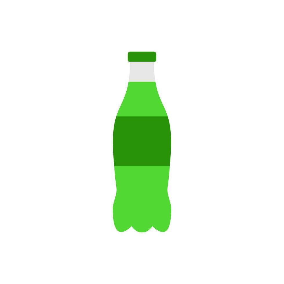 bottle of soda flat design vector illustration. soft drink icon