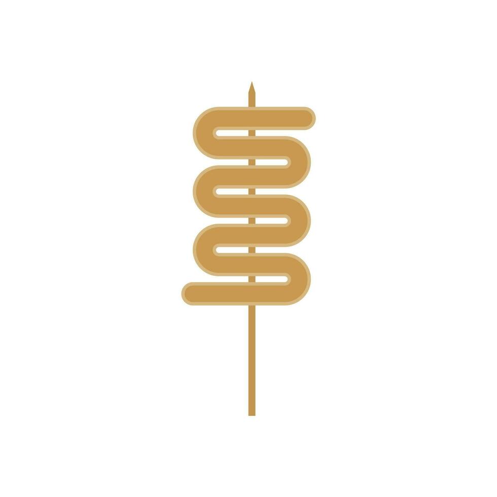 oden flat design vector illustration. odeng or fish cake. japanese and korean street food icon.