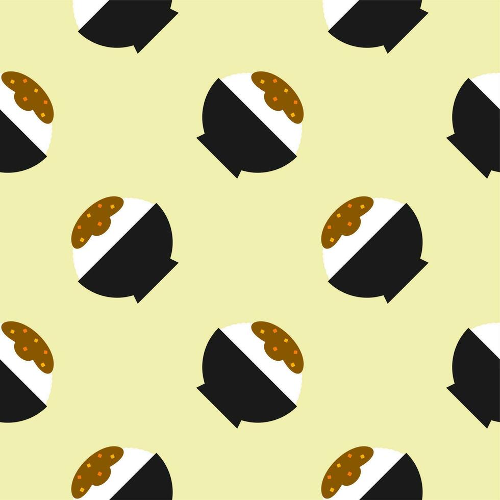 japanese curry seamless pattern. cartoon curry rice, japanese food seamless pattern on colorful background vector