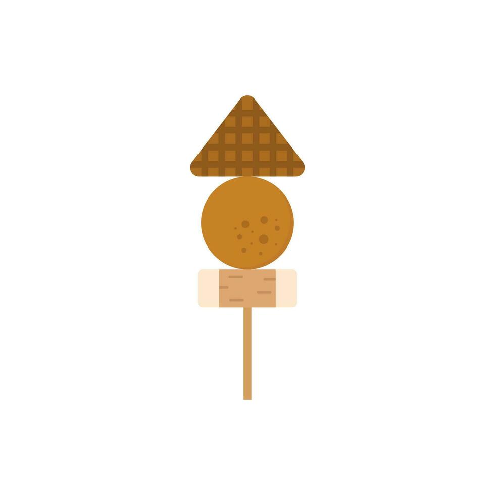 oden flat design vector illustration. odeng or fish cake. japanese and korean street food icon.