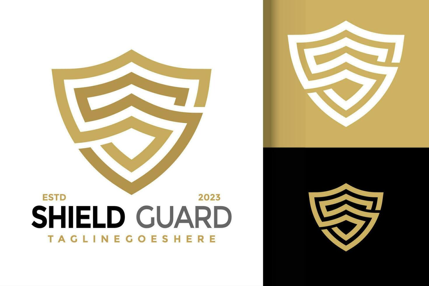 Simple modern shield initial letter Ss logo vector icon illustration